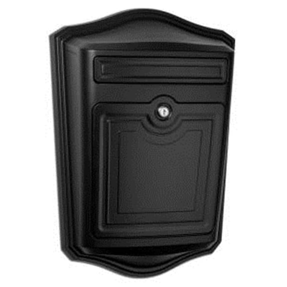 Architectural Mailboxes Maisonâ„¢ Locking, Vertical Wall-Mounted Mailbox for Outside, Rust-Resistant Aluminum Metal Small Mail box with Lock and Key Drop Box, Black