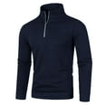 thumbnail image 3 of Bcfgryg Male Autumn And Winter Half Turtleneck Zipper Sweater Long Sleeve Sweater Sweater Casual Pullover Mens Cardigans Blue XXXL, 3 of 5