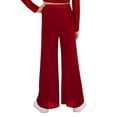 thumbnail image 3 of Haitryli Big Girls Lyrical Dance Clothes Dancing Trousers Wide-leg Pants Modern Jazz Dancewear Gymnastic Bottoms Burgundy 12, 3 of 7