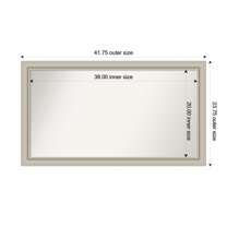 Amanti Art Custom Wall and Bathroom Mirror (23.75 x 41.75 in.), Romano Silver Narrow Frame