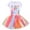 Multicolor, variant on Musuos Baby Girls Birthday Outfits Set Letters Short Sleeve T-Shirt + Colorful Skirts