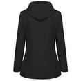 thumbnail image 3 of Defitshape Women's Fleece Lined Anorak Jacket Fall Top Winter Jackets Hooded Zip Up Spring Snow Zippered Pocket Long Sleeve Black Medium, 3 of 4