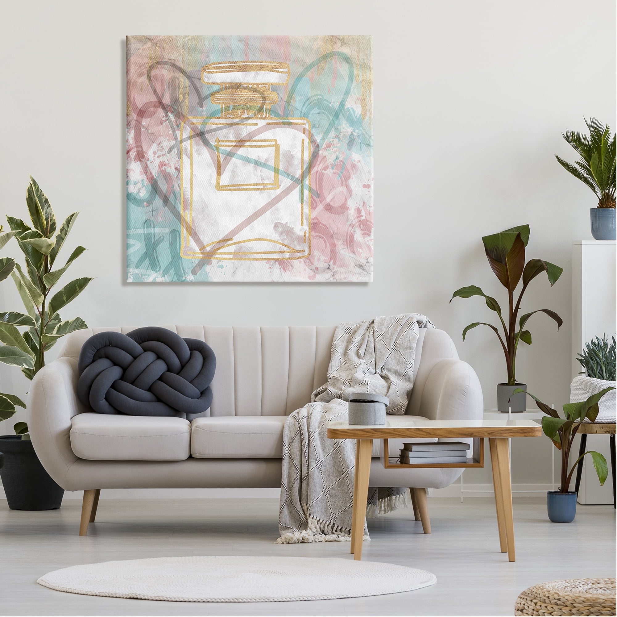 Stupell Industries Glam Urban Pattern Perfume Abstract Painting Gallery Wrapped Canvas Art Print Wall Art, 36 x 36