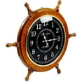 thumbnail image 3 of Nagina International Dark Black Heavy MDF Frame Nautically Inspired Antique Ship's Time Clock - Pirate Nurservy Home Decor (12 Inches, Black Dial Face), 3 of 4