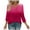 Hot Pink, variant on Drindf 3/4 Length Sleeve Gradient Womens Shirts V Neck Dressy Casual Tunic Tees Spring Loose Fit Tops Lightweight Comfy Blouses Blue XXL