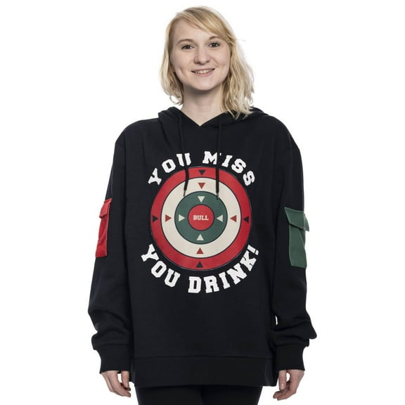 Dart Board Game You Miss You Drink Hoodie Halloween Costume Cosplay Black