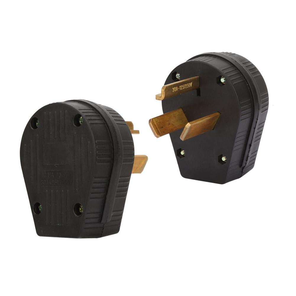 OTVIAP Three Hole Plug,Black NEMA 10-30P US Type Three Hole Industrial