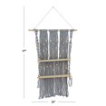 thumbnail image 3 of DecMode 25" x 6" Handmade 2-Tier Gray Macrame Wall Shelf, 3 of 8