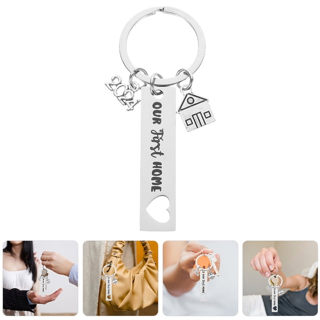 OULII Our First Home Keyring Stainless Steel Decorative Hanging Ornament 1Pack