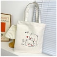 thumbnail image 3 of Bolsa de tela para mujeres y niñas, bolsas de comestibles reutilizables, lindas bolsas de tela para gatos, 2 piezas de diferentes colores Lona ER, 3 of 4