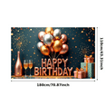 thumbnail image 2 of Gold Theme Birthday Banner Balloon Decoration Event Backdrop Happy Birthday Celebration Banner for Birthday Party Indoor Decoration Photo Shoot, 2 of 7