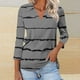 thumbnail image 1 of Fiudx Ofertas Flash Del Día Solo En Línea Camiseta de Manga 3/4 con Solapa y Cuello En V a Juego para Mujer, 1 of 5