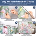 thumbnail image 5 of Dznils Floral Shower Curtain with Hooks, Farmhouse Patchwork Fabric Bathroom Curtain, Green Pink, 72" x 72", 5 of 11