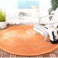 thumbnail image 2 of Safavieh Courtyard Hugo Oriental Indoor/Outdoor Area Rug, Terracotta/Natural, 6'7" x 6'7" Round, 2 of 9