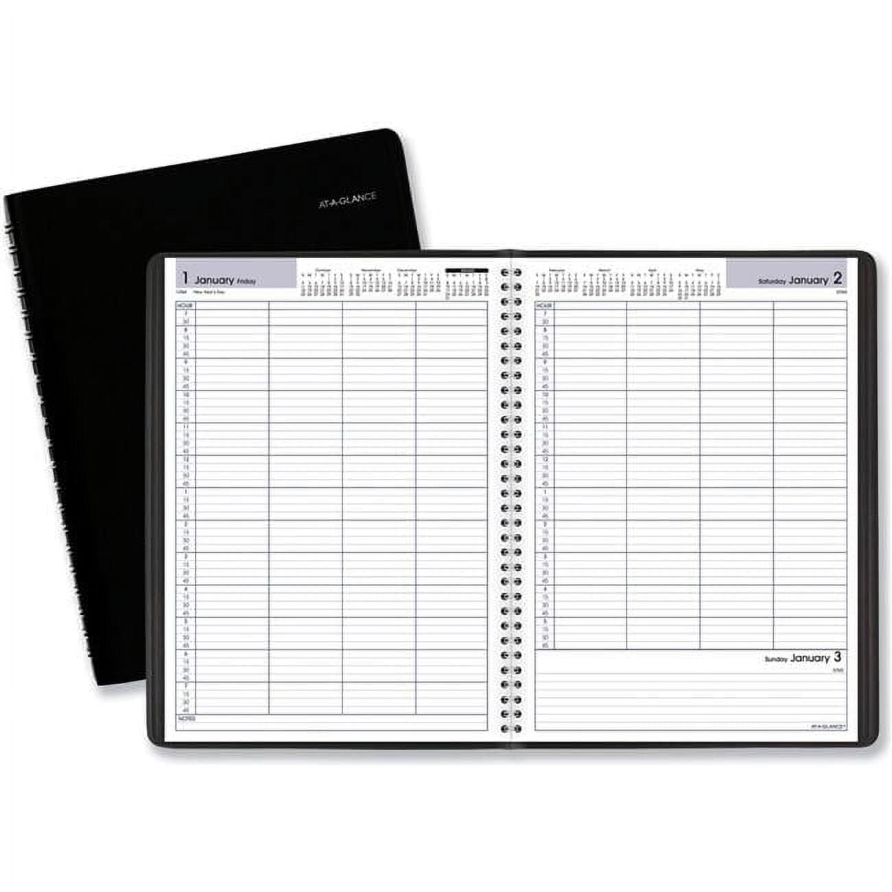 At-A-Glance Products B1250191 Four-Person Group Daily Appointment Book, 2021 - Black - 8 x 11 in.