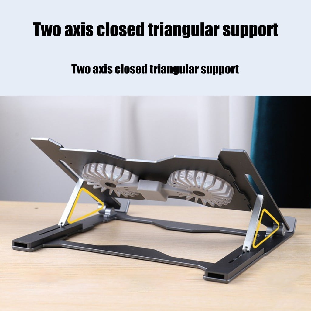 Angle Notebook Support With Integrated Cooling Fan LED Lighting Bracket