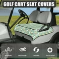 thumbnail image 3 of Renewold Golf Cart Seat Cover with 4 Pockets Soft Quick Dry Non-Slip Cloth Seat Cover Compatible with EZGO Yamaha and More 2 Person Club Cars, Golf Ball Tropical Floral Green, 3 of 7