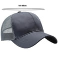 thumbnail image 4 of YAOBAMM Mesh Splicing Hat Summer Solid Color Extended Brim Adjustable Baseball Hat for Men Ideal for Sports Running with Sunscreen Visor and Mesh Splicing Hat, 4 of 7