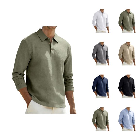 Linen Polo Shirts for Men Summer Casual Short Sleeve Collared Relaxed Fit Business Casual Work Shirts Golf Shirt