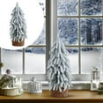 thumbnail image 4 of BNNG Snow Tabletop Christmas Trees, Snow Flocked Mini Tabletop Pine Trees with Wooden Base,Artificial Desk Christmas Trees for Xmas Holiday Home Party Table Decorations, 4 of 4