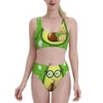 thumbnail image 2 of Picia Avocado with Glasses Women's High Waisted Bikini Scoop Neck Swimsuit Two Pieces Bathing Suit-, 2 of 8