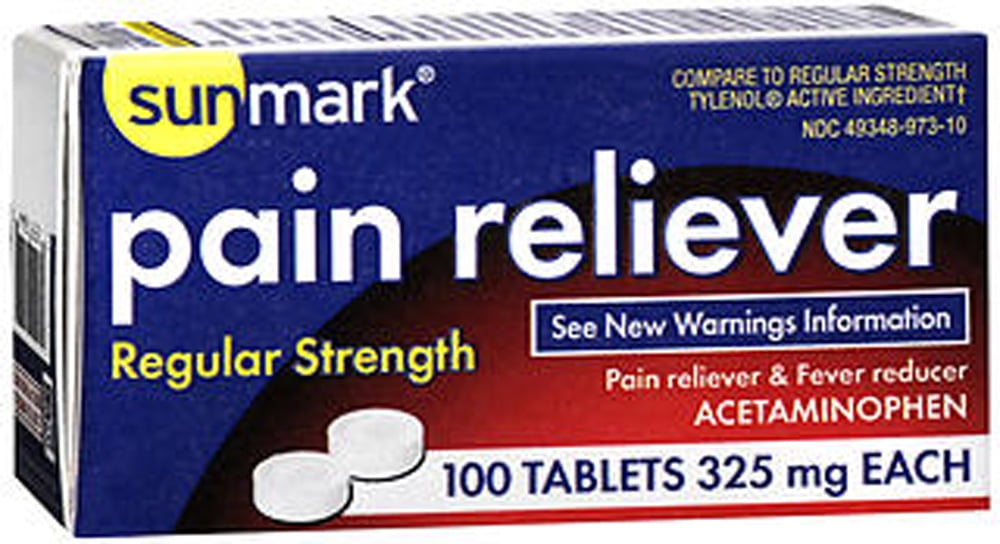Sunmark Pain Reliever Tablets, 325 mg, 100 Count