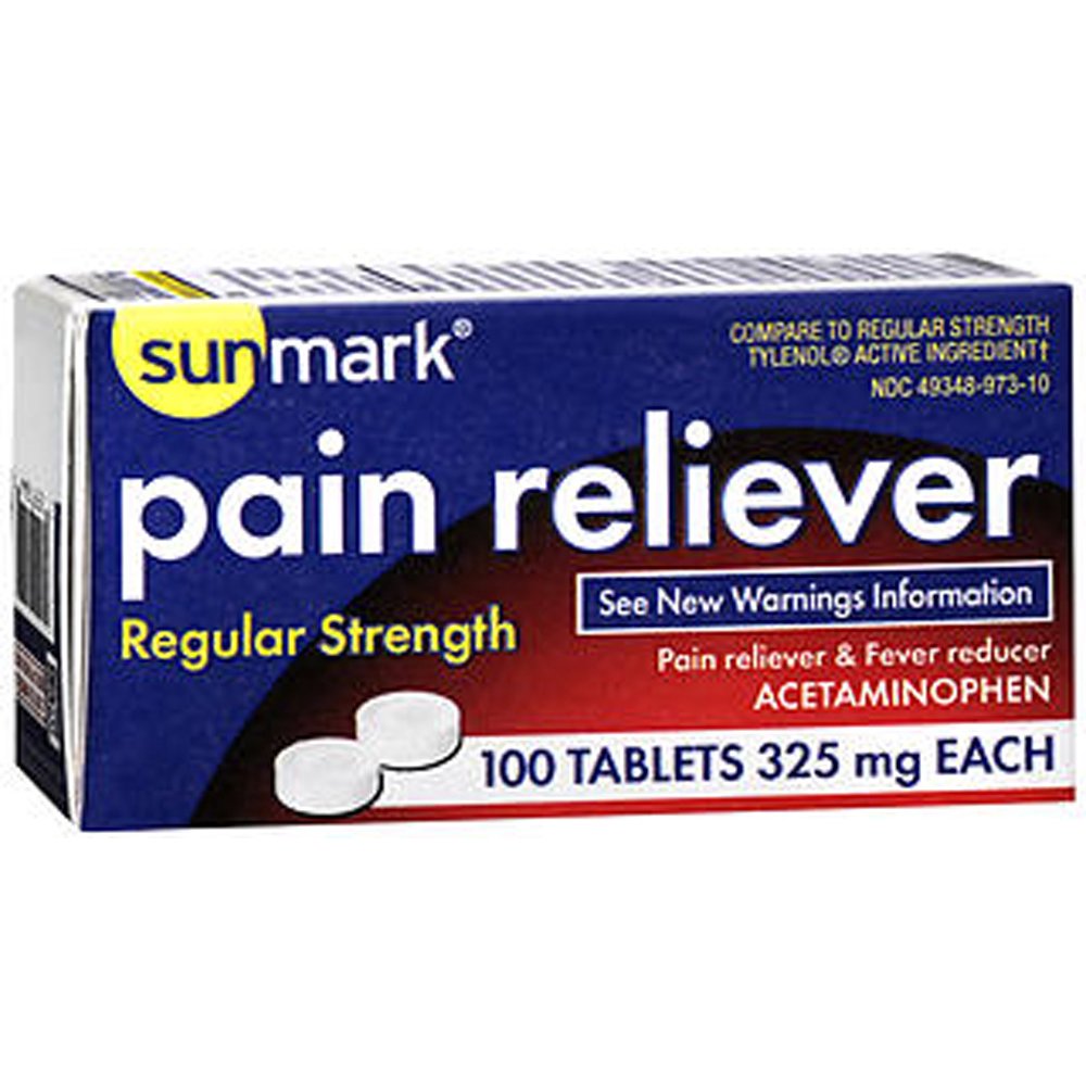 Sunmark Pain Reliever Tablets, 325 mg, 100 Count
