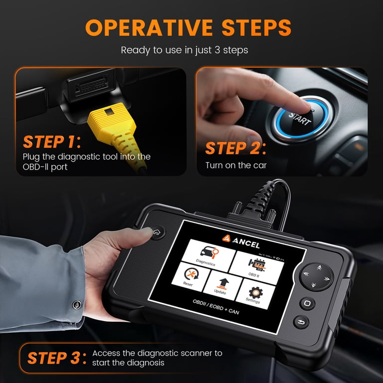 ANCEL FX2000 PRO OBD2 Scanner 4 System Car Diagnostic Tool ABS SRS