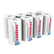 Combo: 8pcs Tenergy Premium D 10,000mAh NiMH Rechargeable Batteries