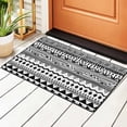 thumbnail image 2 of YFYANG 36"x24" Non-Slip Flannel Carpet Doormat, Living Room Bedroom Office Decorative Area Rugs, Indoor Black and White Bohemian Stripes Floor Mats, 2 of 7