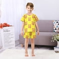 thumbnail image 7 of Bear Tile Yellow Pattern Summer Pajama Set Soft Cotton Short Sleeve Sleepwear 2PCS Pajama Sets Breathable Lounge Set Size 6Y, 7 of 7