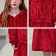thumbnail image 3 of SHANNA Wearable Blanket Hoodie Sweatshirt Oversized Blanket Soft  2-in-1 blanket and Cushion Warm Cosy Fits All Men Women（TypeA#Wine Red）, 3 of 4