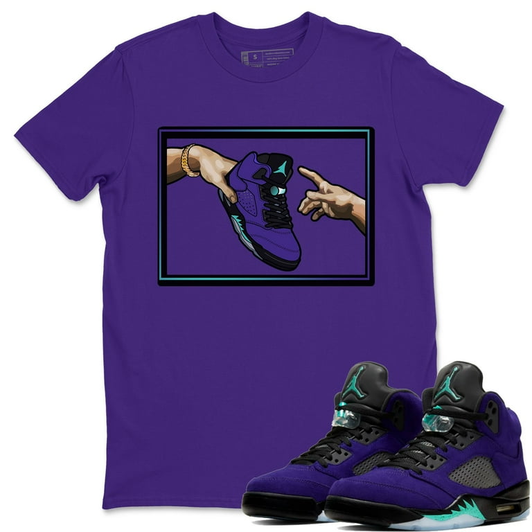 Adam s Creation T Shirt Jordan 5 Purple Grape Outfit AJ5 Matching Tee Purple 3X Large Walmart