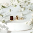 thumbnail image 5 of Rosec Jewels Emerald Cut Garnet Stud Earrings for Women - AAA Quality - 1.4 Ct - January Birthstone Earrings - Ready to Gift for Birthday, 14K Yellow Gold, 5 of 8