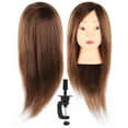 thumbnail image 4 of Cabeza de Maniquí, Cabezal de Muñeca de Cosmetología Exquisita, Cabello Real Mixto Portátil para el Corte de Calefacción de Rizado, 4 of 7