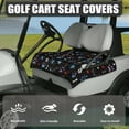 thumbnail image 3 of Renewold Paw Bone Heart Print Golf Cart Seat Cover with Front Pockets, Puppy Cat Dog Footprint Portable Golf Cart Accessories Keeps Seat Comfort and Cool Universal Fit, 52 x 32 Inch, 3 of 7