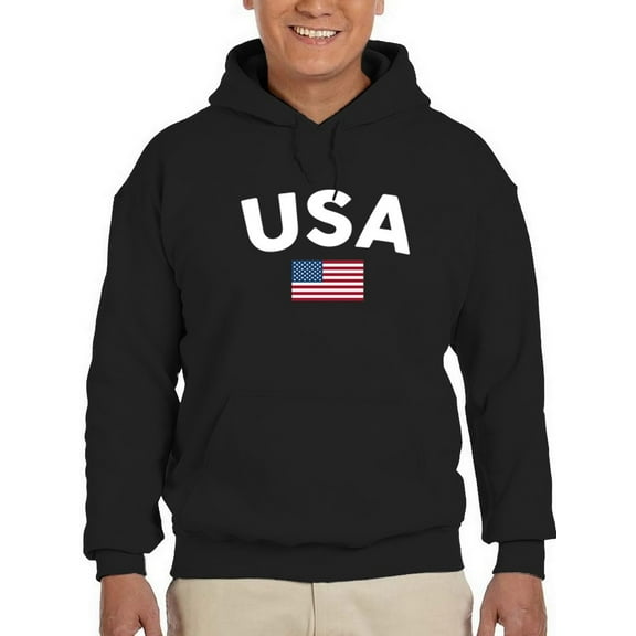 Usa Word With Flag Hoodie Men -GoatDeals Designs, Male x-Large