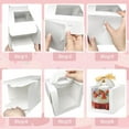 thumbnail image 2 of 12 Set 6x6x6 Inches Cake Boxes with Boards-（12 Boxes with Handles & 12 Borads & 70ft Silk Ribbon and 12Pcs Stickers）, 2 of 4