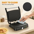 thumbnail image 5 of GPED Panini Press Sandwich Maker, 4 Slices Stainless Steel Panini Press Grill, Non-Stick Sandwich Press Maker with Removable Drip Tray for Any Thickness Sandwich, Burgers, Steak, 5 of 7