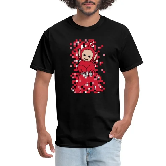 Po Teletubby Pixel Drip Style Fun Retro Cartoon Art Unisex T-Shirt up to size 5XL