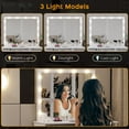 thumbnail image 4 of Dressing Table Set, Makeup Vanity Desk with Touch Light Mirror and and 4 Drawers, 3 Lighting Color Adjustable, White, 4 of 4