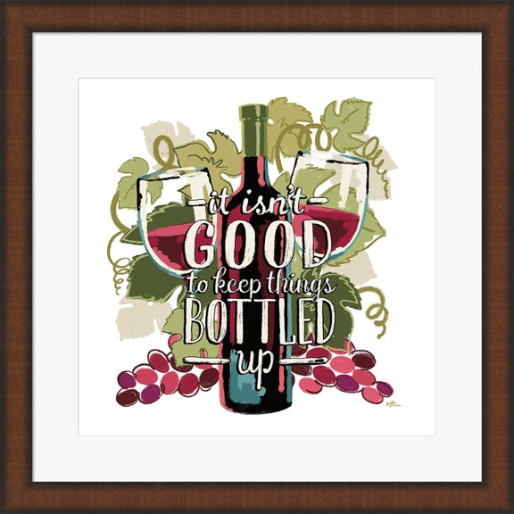 Wine and Friends III on White by Janelle Penner, Framed Wall Art, 19.75W x 19.75H