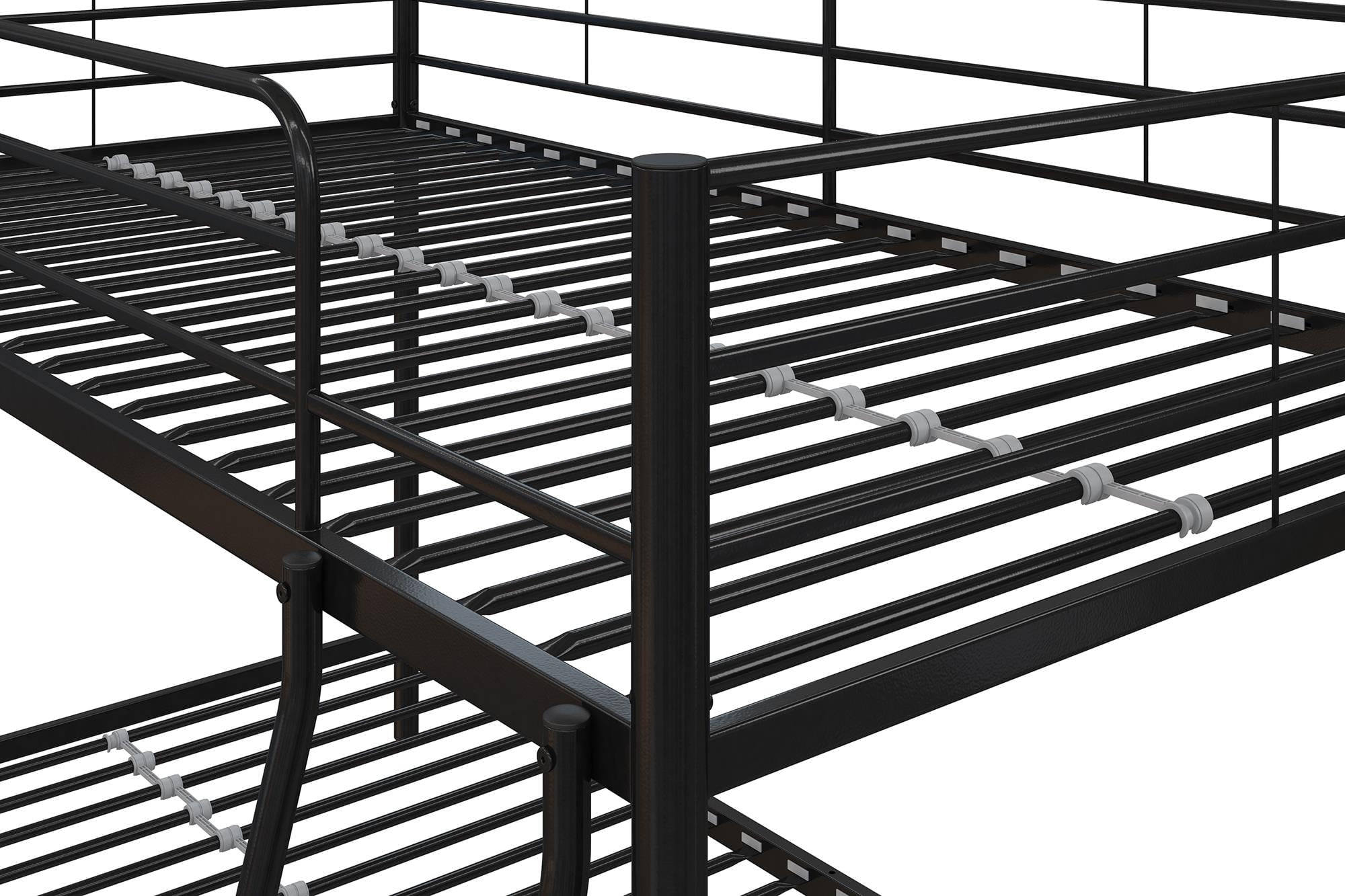 Mainstays Small Spaces Twin-over-Twin Low Profile Junior Bunk Bed, Black