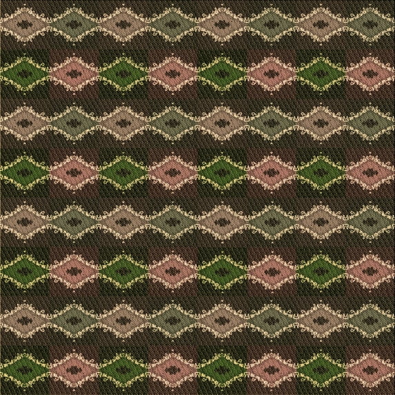Ahgly Company Machine Washable Indoor Square Transitional Brown Area Rugs, 4' Square