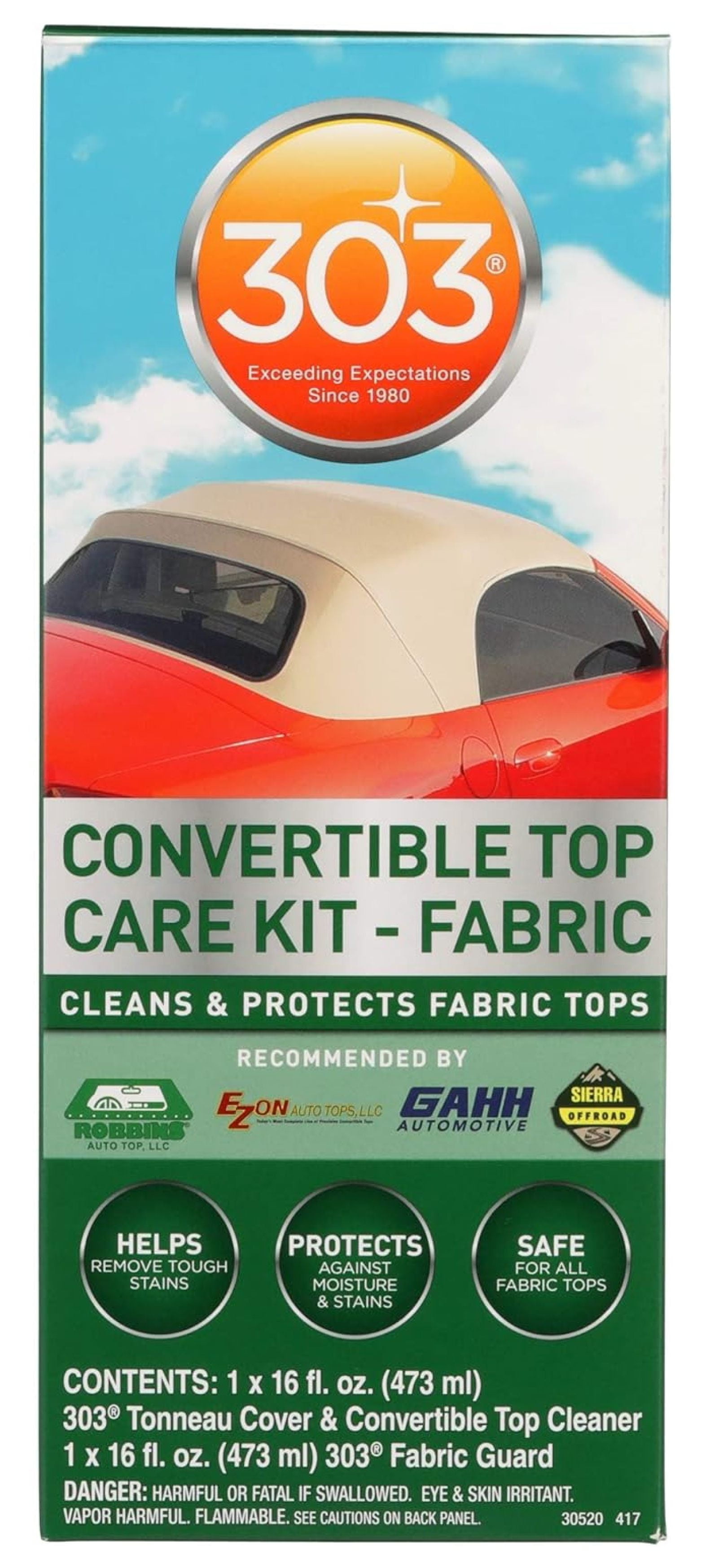 Convertible Fabric Top Cleaning and Care Kit - Cleans And Protects Fabric Tops - Includes Tonneau Cover And Convertible Top Cleaner 16 fl. oz. + Fabric Guard, (30520) 32 Fl Oz (Pack of 1)