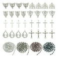 thumbnail image 2 of U8MO 1Box Glass Beaded Chains Cross Virgin Mary Links DIY Rosary Necklace Making Kit, 2 of 9