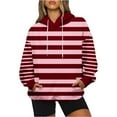 thumbnail image 7 of PuLe Hoodies Womens Casual Oversized Hoodies Striped Printed Plus Size Sweatshirts Long Sleeve Pullover Fall Clothes with Pocket, 7 of 7