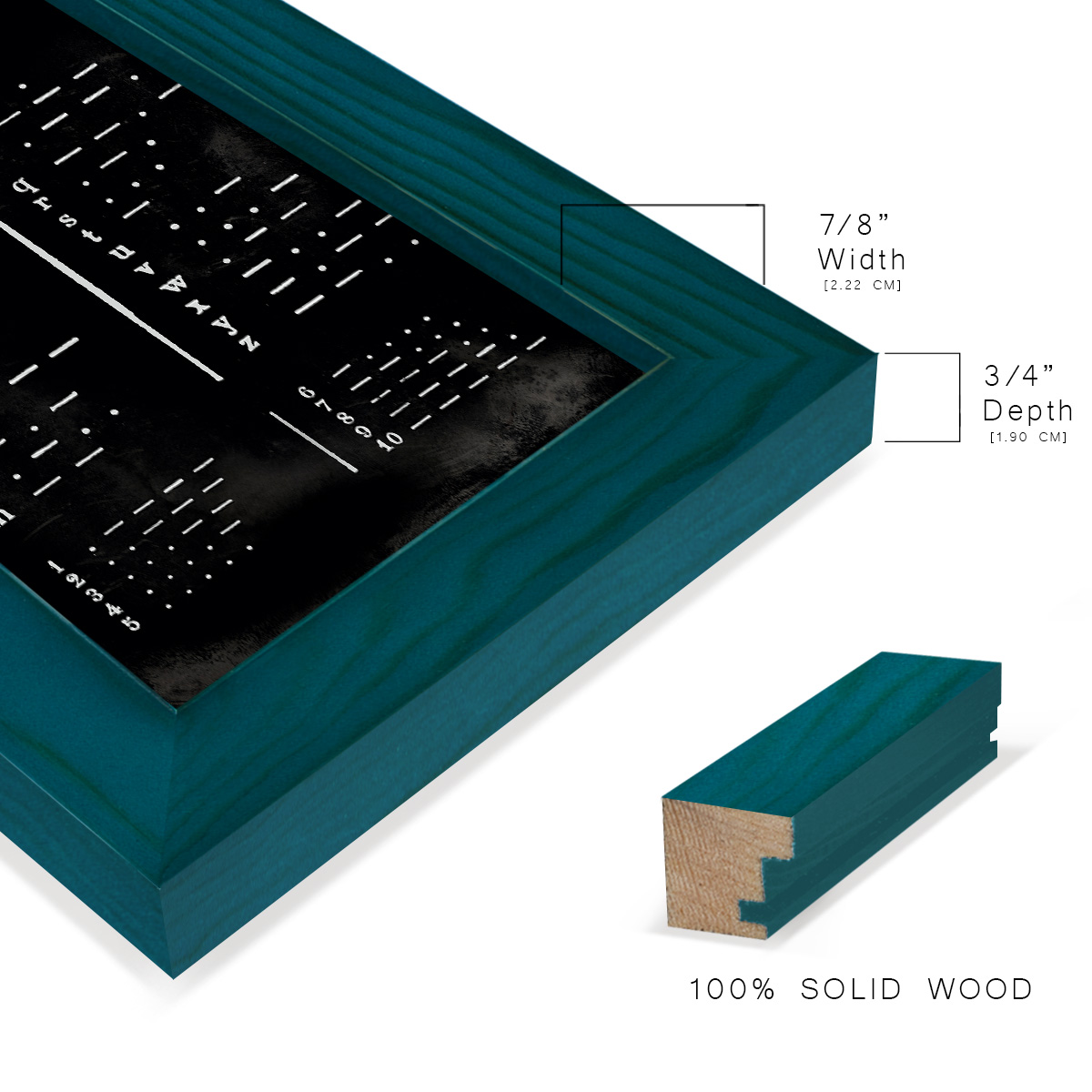 Morse Code Chart - Framed Print w/glass - Ocean Blue