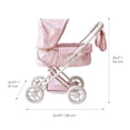 thumbnail image 5 of Teamson Kids Olivia's Little World Pin Up Classic 2-in-1 Baby Doll Stroller with Detachable Bassinet, Retractable Canopy & Nursery Bag, Beige, 5 of 14