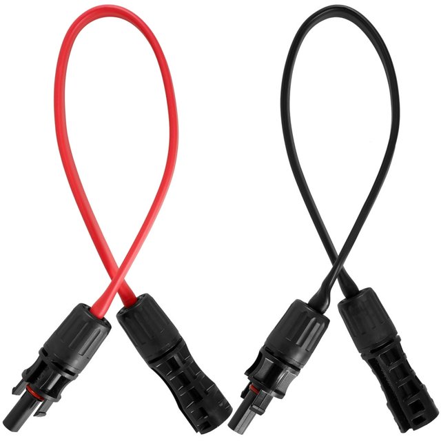 2Pcs Solar Extension Cable 15inch with Female and Male Connector Adapter Kit Solar Panel Cable Wire Waterproof Solar Panel Adapter Cable